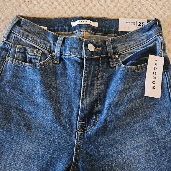 PacSun High Rise Skinny Jeans with Front Slit Detail – Size 25 - Picture 4 of 11
